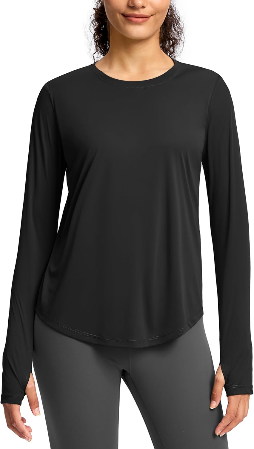Soothfeel Lightweight Long Sleeve Workout Tops - Women's Athletic Sun Protection Tees | Moisture-Wicking UPF 50+