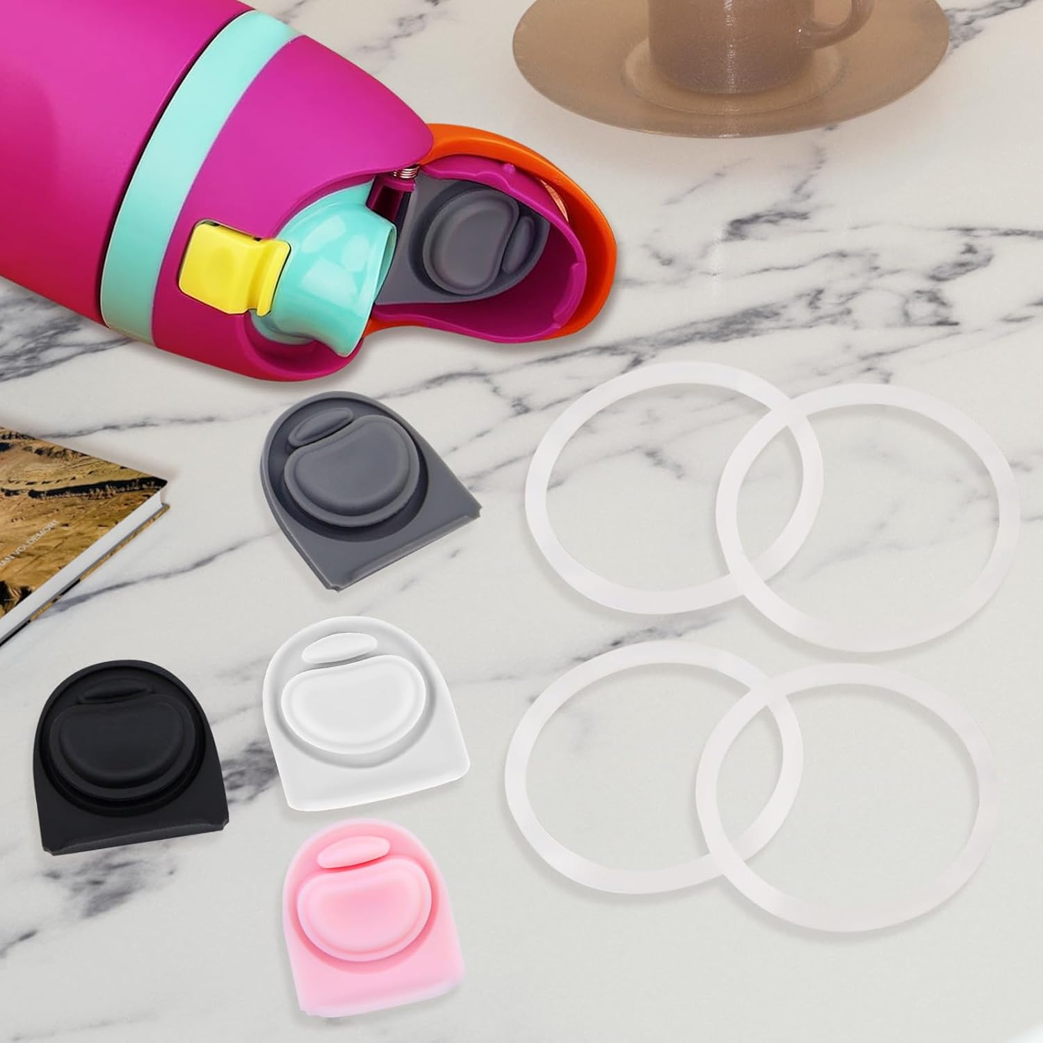 Owala Replacement Rubber Stopper & O-Ring Gasket - Compatible Water Bottle Lid Seal for 24oz & 32oz