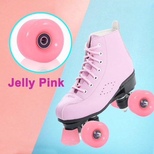 VNAKER Light Up Quad Roller Skate Wheels Set 8 Pack, 82A 32mm x 58mm Luminous Quad Roller Skate Wheels for Indoor or Outdoor and Skateboard Accessories