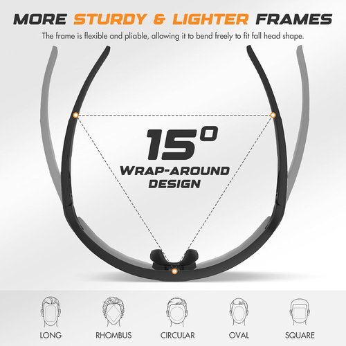 BangLong Sports Sunglasses - UV Protection Cycling Glasses for Running, Driving & Fishing | TR90 Frame