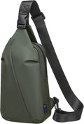 DTGN Small Sling Bag - Waterproof Crossbody Chest Bag for 7.9" Tablets | Lightweight Daypack in Dark Green