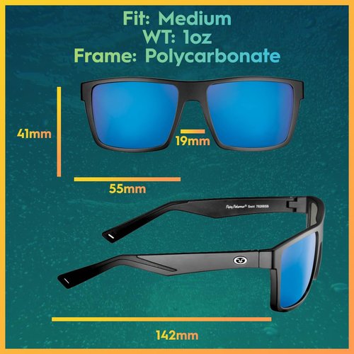 Flying Fisherman Swirl Polarized Sunglasses for Men, Women, Fishing, Boating, Outdoor Sports, 100% UV Protection