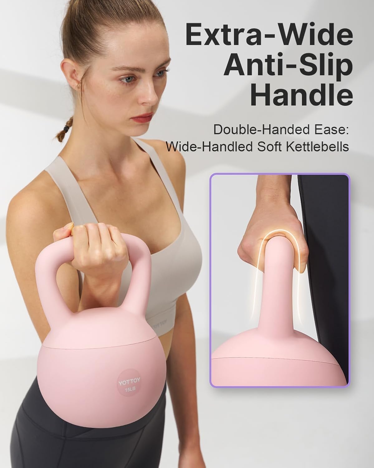 YOTTOY Soft Kettlebell - Anti-Slip Grip Weight for Home Workouts | Safe & Durable Design