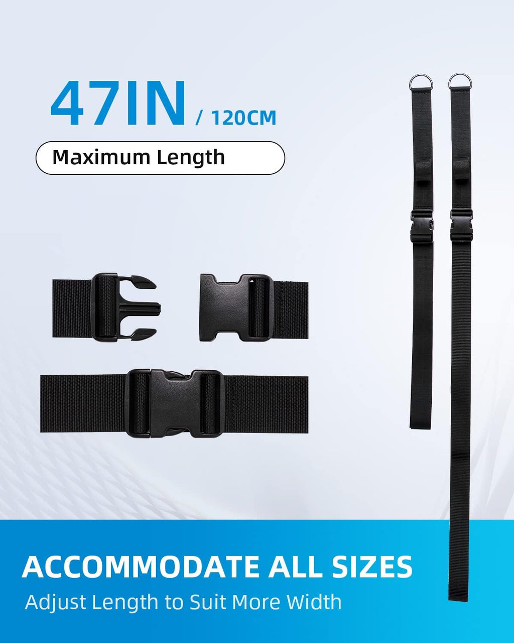 OCEANBROAD SUP Kayak Carry Strap - Adjustable Shoulder Strap with Clips for Paddle Boards & Canoes