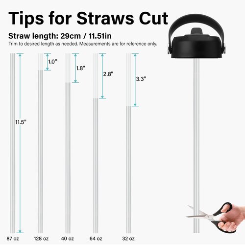 DYSANKY Straw Lid for Wide-Mouth Water Bottles-Movable Handle Design, 2 Straws,1 Straw Brushes Included, BPA-Free, Leak-Proof Accessory for Wide-Mouth Sports Water Bottles