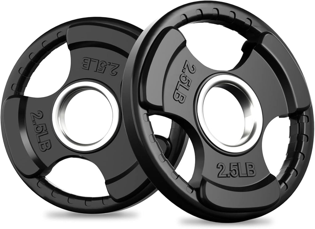 RitFit Weight Plates - 2-Inch Olympic Rubber Grip Plates for Weightlifting | Home & Gym Use