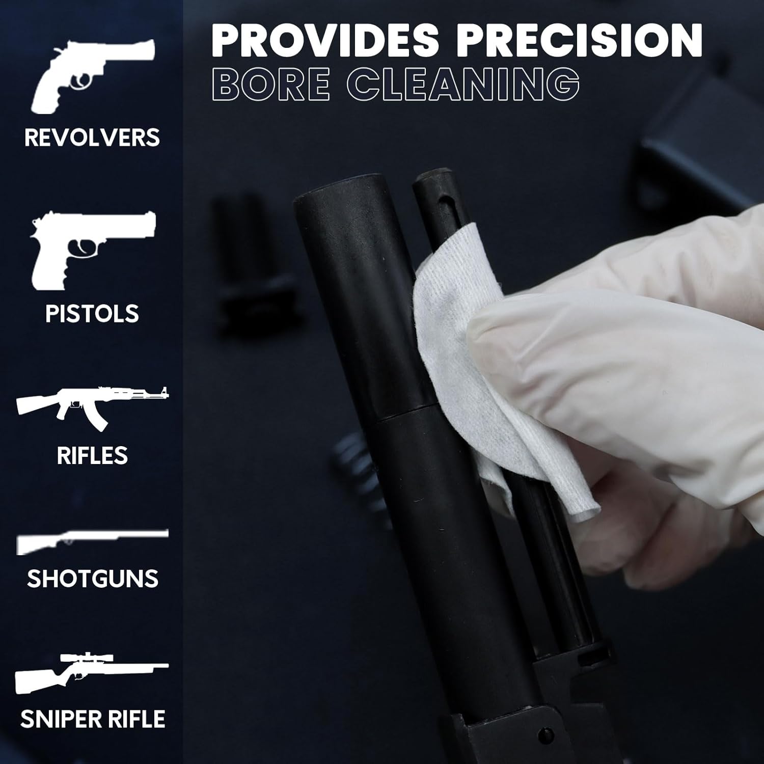 PINGMIC Gun Cleaning Kit - 1200/800/600PCS with Lint-Free Patches & Pointed Swabs | Fits Most Calibers