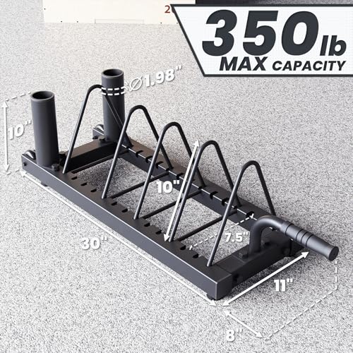 Synergee 350 lb Capacity Horizontal Weight Plate Rack with Bar Holders