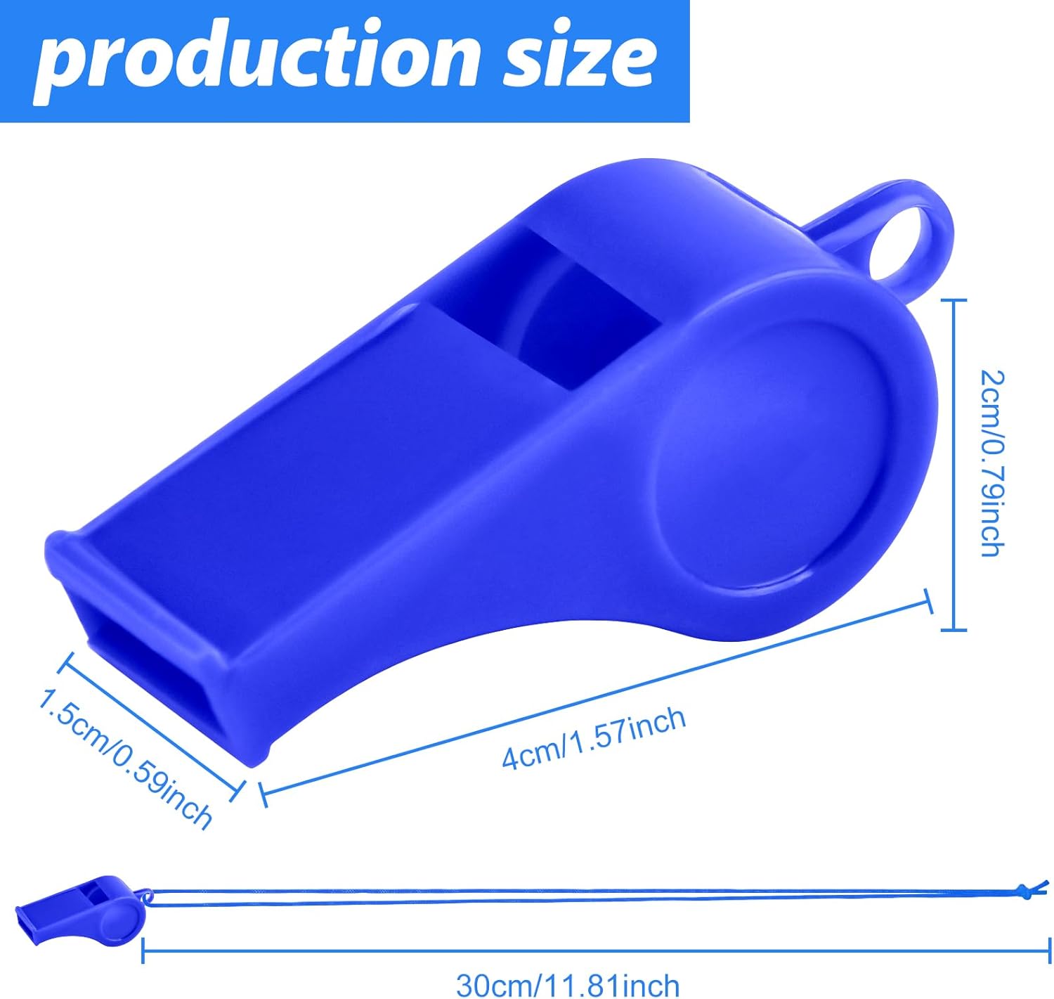 Zuazaor Plastic Whistles - 50 Pack Loud Crisp Sound with Lanyard | Perfect for Referees & Outdoor Events