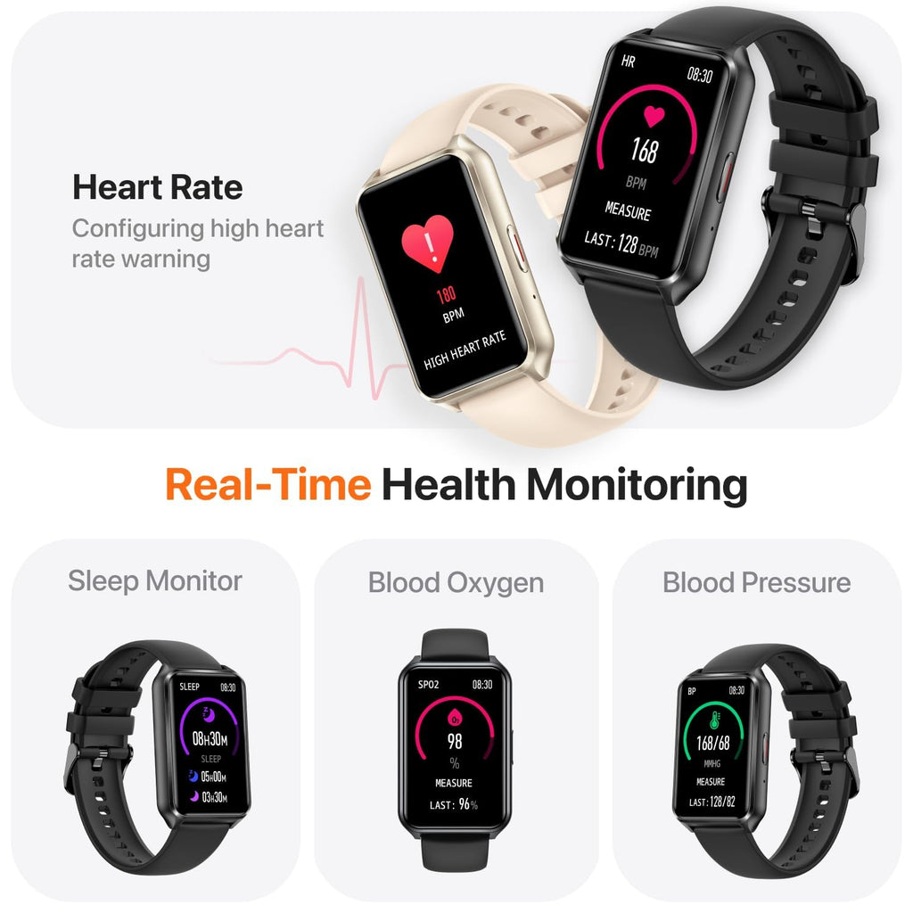 SGJIK Smart Watch Fitness Tracker with Make Call 24/7 Heart Rate Blood Pressure Sleep Monitor, 100+ Sports Modes, Calorie Step Counter for Walking, IP68 Waterproof, Smart Watches for Men Women