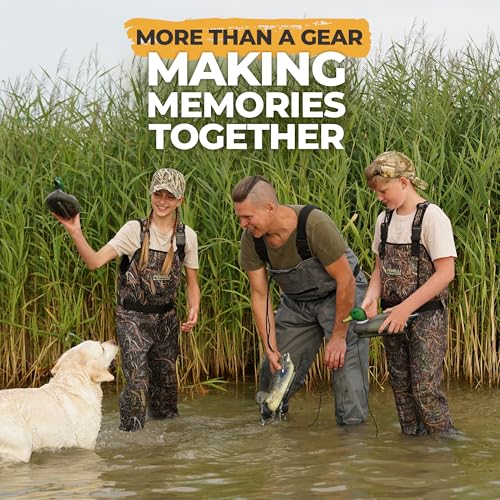 Kids Waterproof Neoprene Chest Waders with Boots - Camo, 12-13