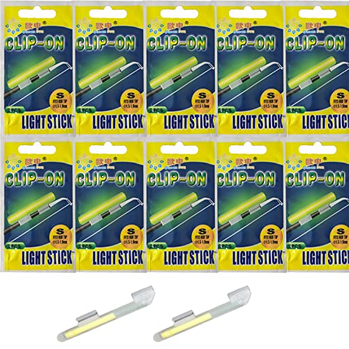 Fishing Glow Sticks 20PCS Bulk Set for Rod Tips - 1.5-1.9mm Size, Glow Tips for Fishing Poles