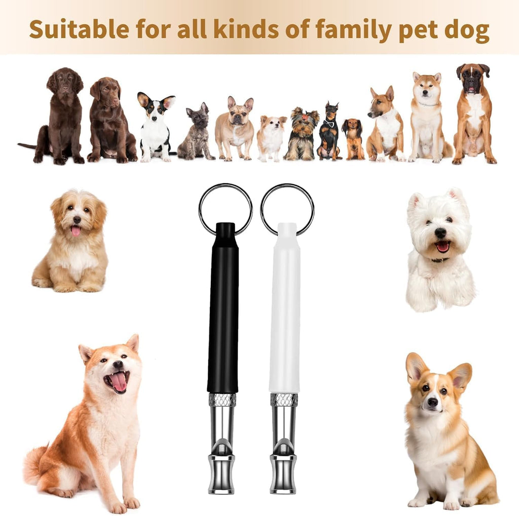 Senlong Dog Whistle Training Set - Adjustable Silent Whistles with Black Lanyard for Effective Bark Control