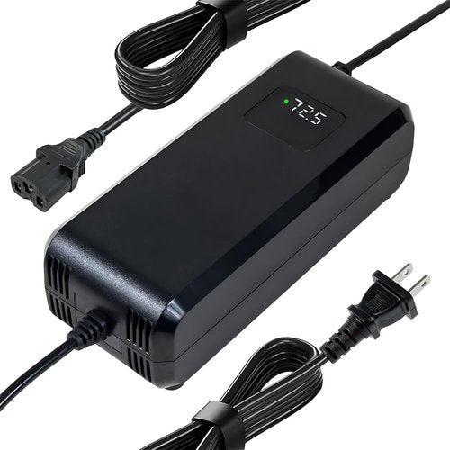YZPOWER 72.5V 3Amp Battery Charger for 60V 20Ah GLE/AGM/Lead Acid Batteries Pack 3 Pin Connector,Power Charger Adapter Universal with Display Built-in Fan