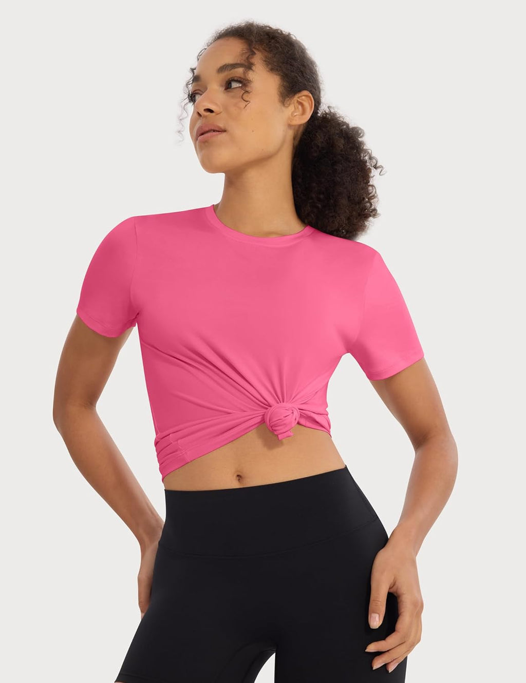 Skiennix 5 Pack Workout Tops for Women - Crew Neck Dry Fit Athletic T-Shirts for Gym & Yoga