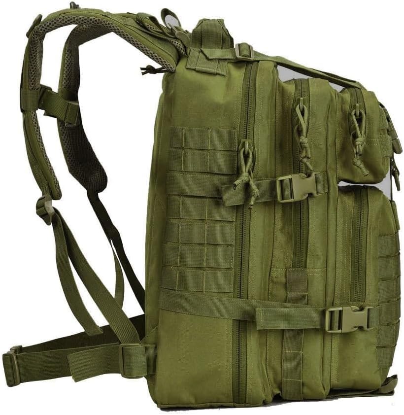 REEBOW GEAR Military Tactical Backpack - Large 34L Army 3-Day Assault Pack | Molle Design in Army Green