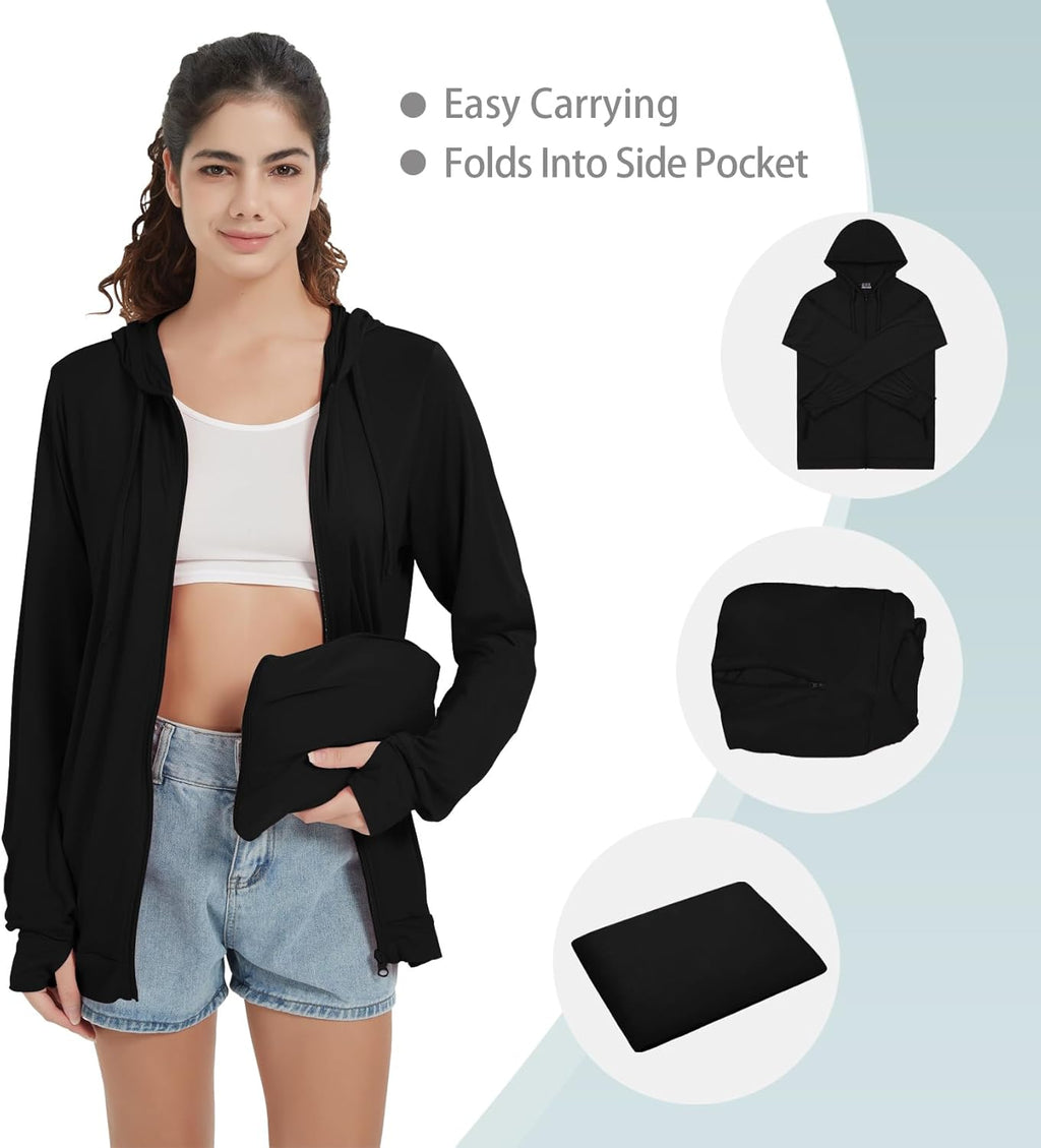 QBK Lightweight Zip-Up Hoodie - Stylish Summer Jacket for Women | Perfect for Warm Weather