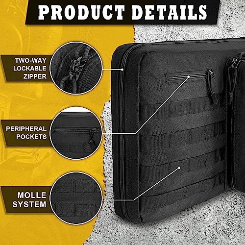 Black 48-Inch Tactical Double Rifle Case with Tuck-Away Backpack Straps