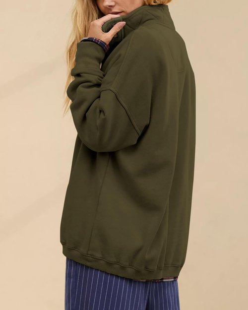 Gacaky Sweatshirt for Women Oversized Casual Long Sleeve Button Henley Neck Pullover Tops Fashion Outfits Clothes
