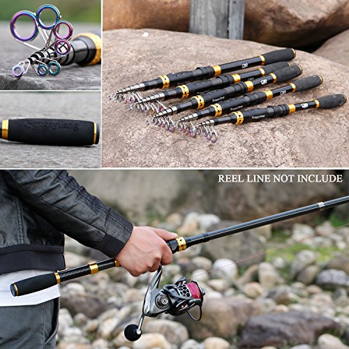 Ultralight Telescopic Fishing Rod 24 Ton Carbon Fiber for Saltwater & Freshwater