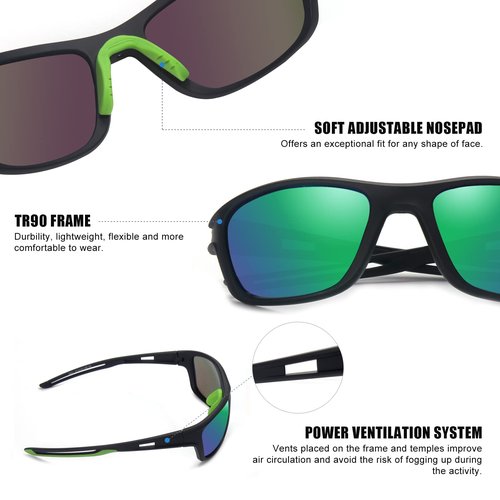 SKYWAY Polarized Sports Sunglasses for Men Women Wrap Around Sports Glasses Baseball Running Cycling UV402 Protection
