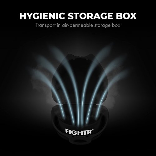 FIGHTR® Premium Mouth Guard - for Excellent Breathing & Easy to fit | Sports Mouth Guard for Boxing, MMA, Football, Lacrosse, Hockey and Other Sports | incl. hygienic Box