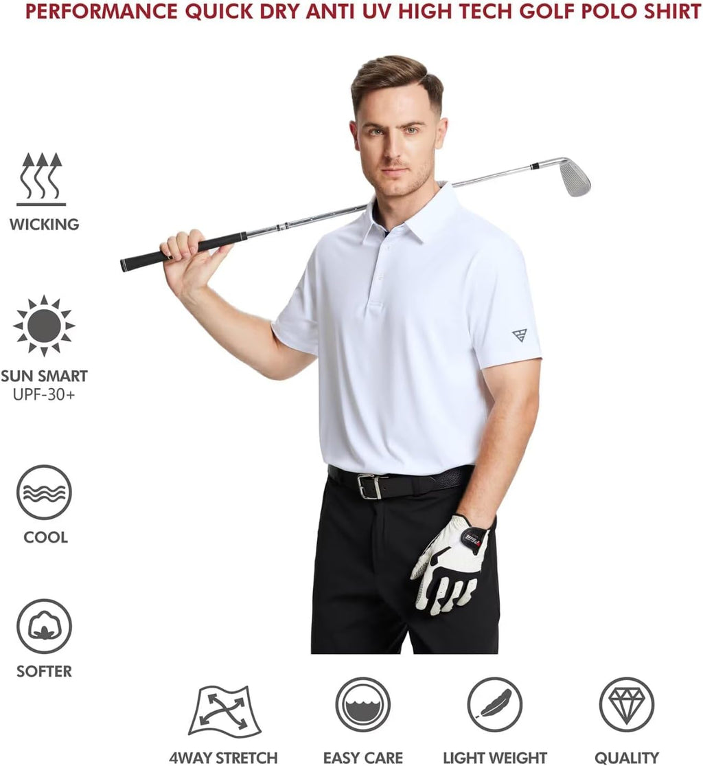 Skiennix Men's Polo Shirts - Stylish Dry Fit Performance Collared Golf Tees | Short & Long Sleeve Options