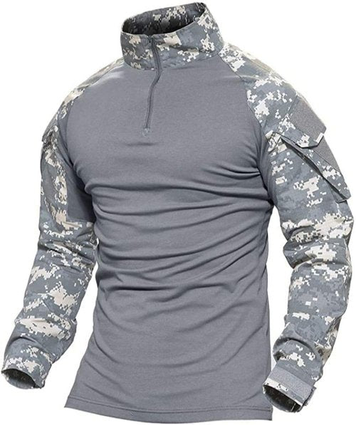 HARGLESMAN Men's Tactical Military Suits Long Sleeve Fitting Amry Uniforms Combat Shirt and Pants with Knee Pads
