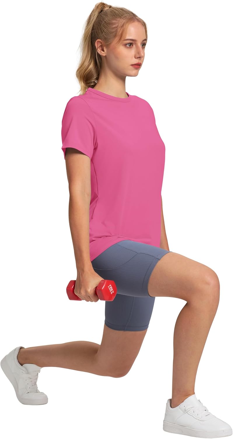 OFEEFAN Workout Tops for Women - UPF 50+ Quick Dry Breathable Loose Fit Yoga & Gym Tee