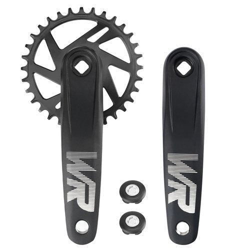 WEEROCK Mountain Bike Crankset 1 Piece/Single 32T Charing Crank Set with 170mm Arm for Bicycle MTB, Compatible with Single Speed Bicycle and 6/7/8/9/10/11 Speeds Bike