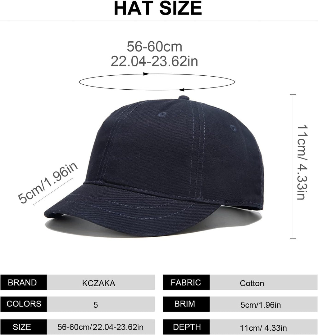 Skiennix Short Brim Baseball Cap - Adjustable Cotton Dad Hat for Outdoor Sports | Unisex Design