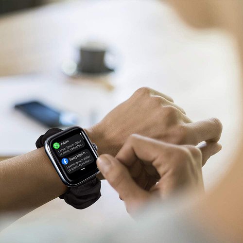 Lamshaw Compatible with Galaxy Watch 8 Band, Fabric Elastic Scrunchie Elastic Women Cute Replacement Straps Compatible with Galaxy Watch 8 40mm, 44mm, 46mm classic, Ultra 47mm LTE Smartwatch
