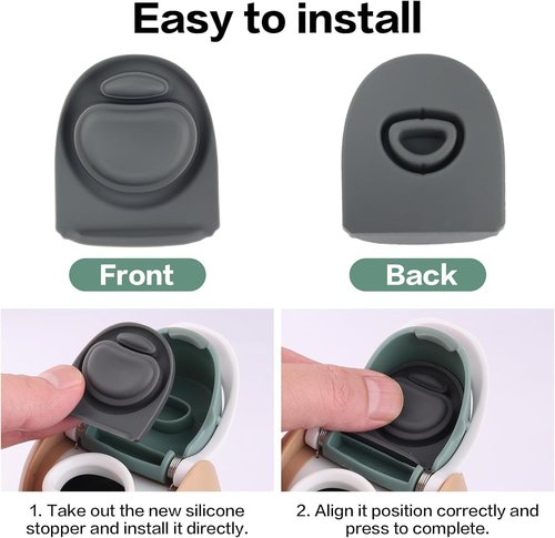 Joshey Rubber Seal Replacement Gasket & Stopper Set - Compatible with Owala Freesip Bottles (Gray)