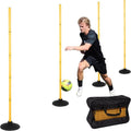 Neoaider 6 FT Agility Poles - Versatile Training Equipment for Soccer, Basketball, Football | 4/6/8/10 Pack with Rubber Bases