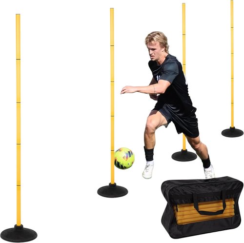 Neoaider 6 FT Agility Poles - Versatile Training Equipment for Soccer, Basketball, Football | 4/6/8/10 Pack with Rubber Bases
