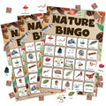 Nature Bingo Game Cards for Adults - Brown Natural Theme, 24 Player Set