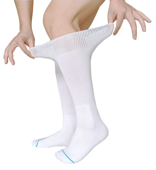 Socks Liner for Orthopedic Walking Boots Walker Brace Shoe,Medical Tube Socks Under Air Cam Walkers and Fracture Boot Cast Surgical leg Cover White 2 Pairs
