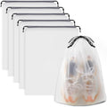 Skiennix Waterproof Travel Drawstring Shoe Bags - Clear Packing & Storage Essentials | 15.7 x 11.8 Inches, 5 Pieces