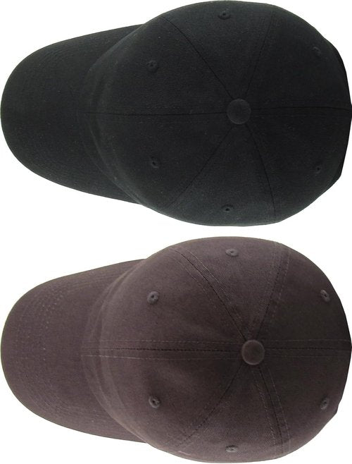 KBETHOS Classic Low Profile Cotton Baseball Cap - Adjustable Unconstructed Dad Hat in Black & Dark Gray