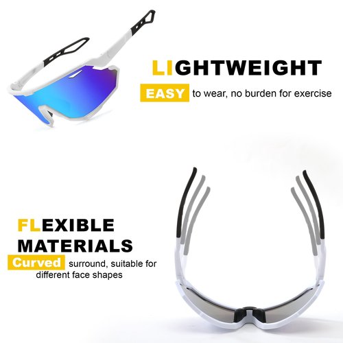 FEISEDY Sport Sunglasses for Men Women, Cycling Glasses with UV Protection, for Baseball, Ski, Runing, Golf B0082
