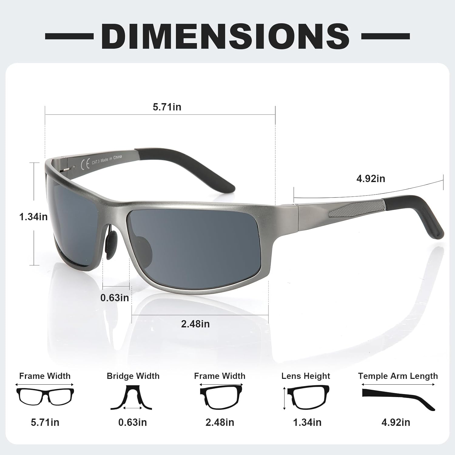Skiennix Unbreakable Polarized Sports Sunglasses - Scratch & Seawater-Proof Lens, Aluminum Frame