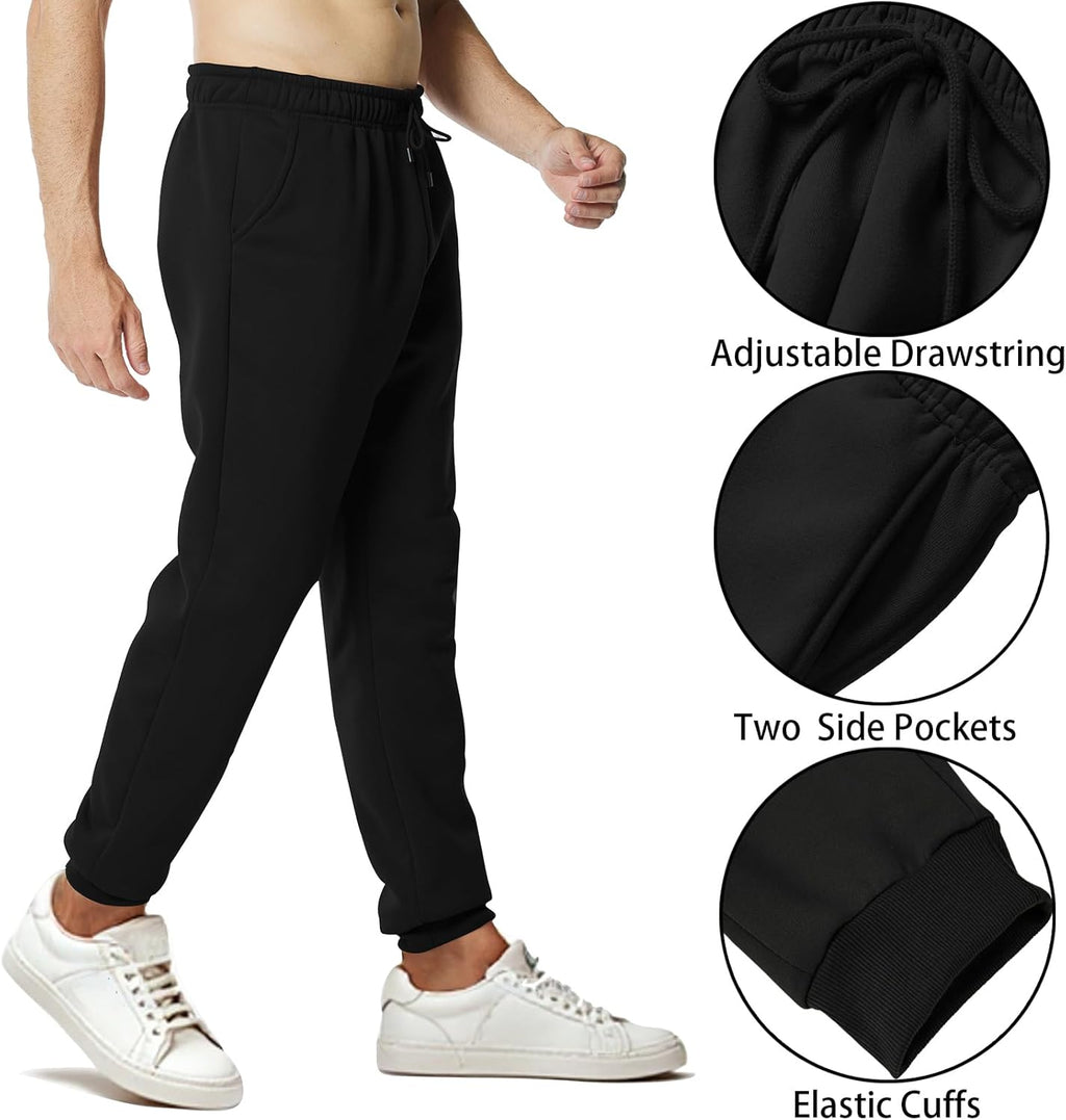 Skiennix Men's Sweatpants - Lightweight Fleece Joggers with Pockets for Casual Workouts | Elastic Waist