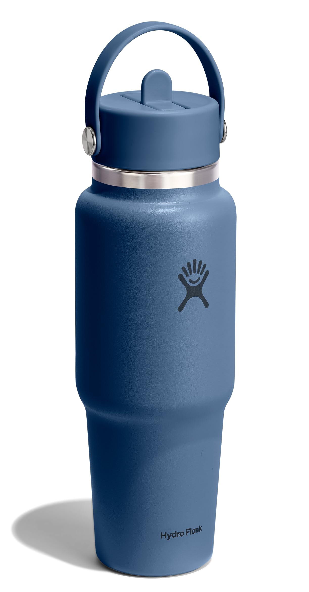 Hydro Flask Travel Water Bottle - Insulated Stainless Steel - Wide Straw Lid, Non Spill, Leakproof in 32 Oz Harbor Blue