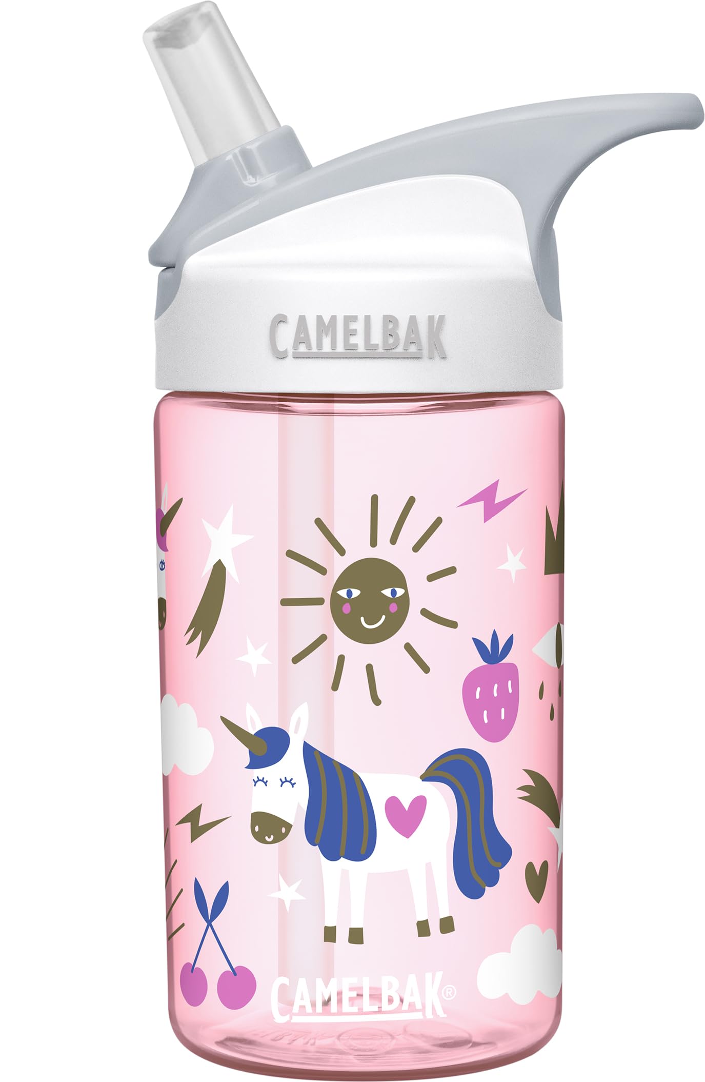 CamelBak Eddy Kids Water Bottle with Big Bite Valve, Spill‑Resistant Easy‑Sip Design for Everyday Hydration, 12oz, Unicorn Party