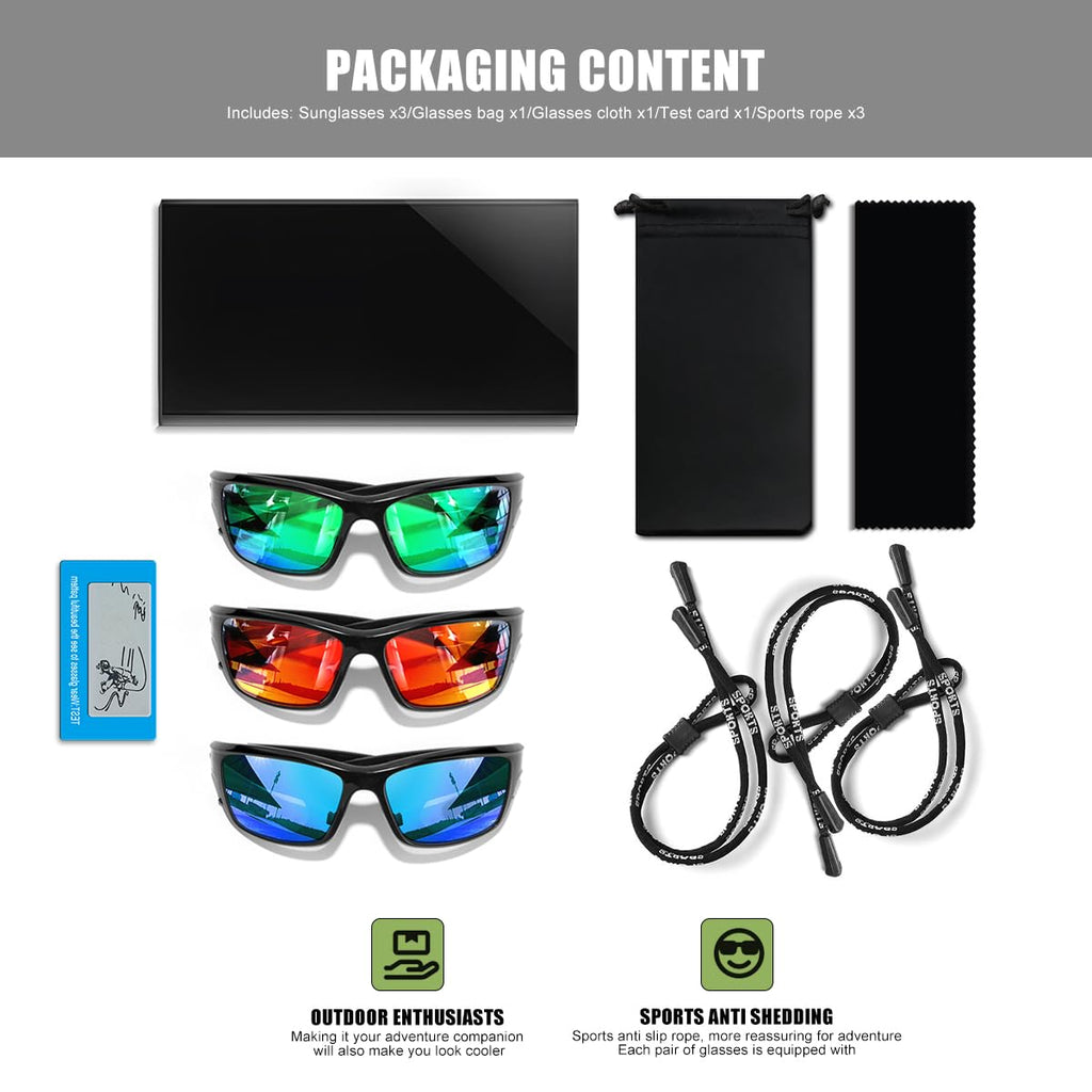 SQOQS Polarized Sunglasses for Men Women Sports Goggles Lightweight Frame Cycling Running Fishing Driving UV400 Protection