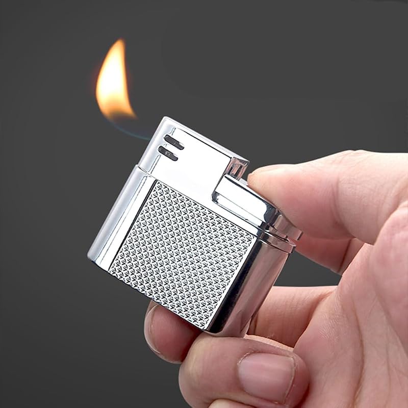 Vintage Copper Lighter - Butane Refillable Pipe Lighter, Soft Flame, 45° Ignition