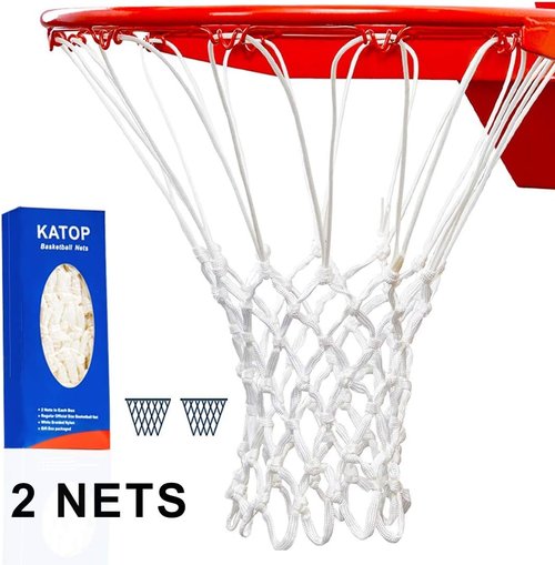 Katop Heavy Duty Basketball Net - All-Weather Thick Replacement Net with 12 Loops (White)