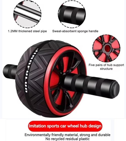 Ab Roller Wheel by [Brand Name] - Core Strength Training Equipment with Knee Mat | Home Gym Fitness