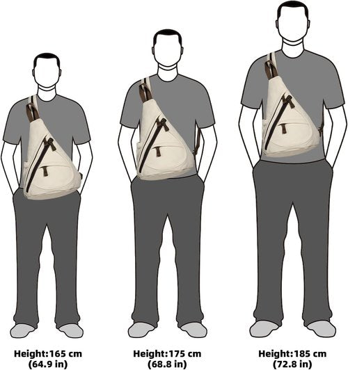KL928 Canvas Sling Bag - Stylish Small Crossbody Backpack for Men & Women | Large Version in Beige