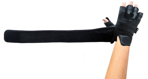 Epic Leather Gym Gloves with Built in 2" Wide Wrist Wraps Best Grip & Design for Weightlifting Power Lifting Bodybuilding & Strength Training Workout Exercises (Black, Small 7"- 7 1/2")